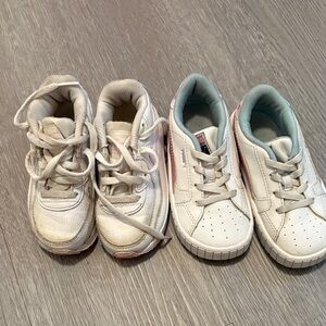 Nike and puma girl  White and Pink Sneakers